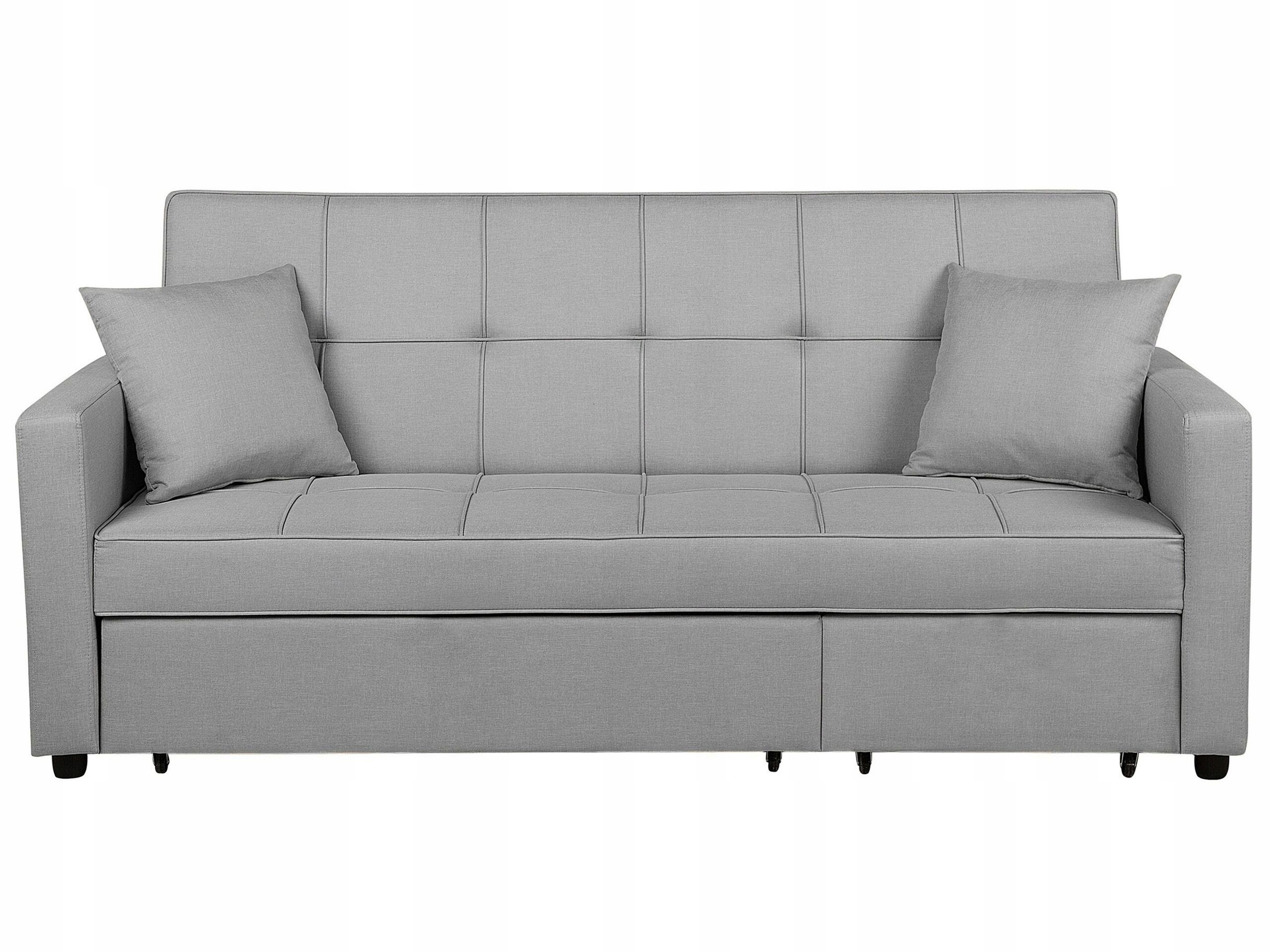 Sofa rozkładana z funkcją spania szara