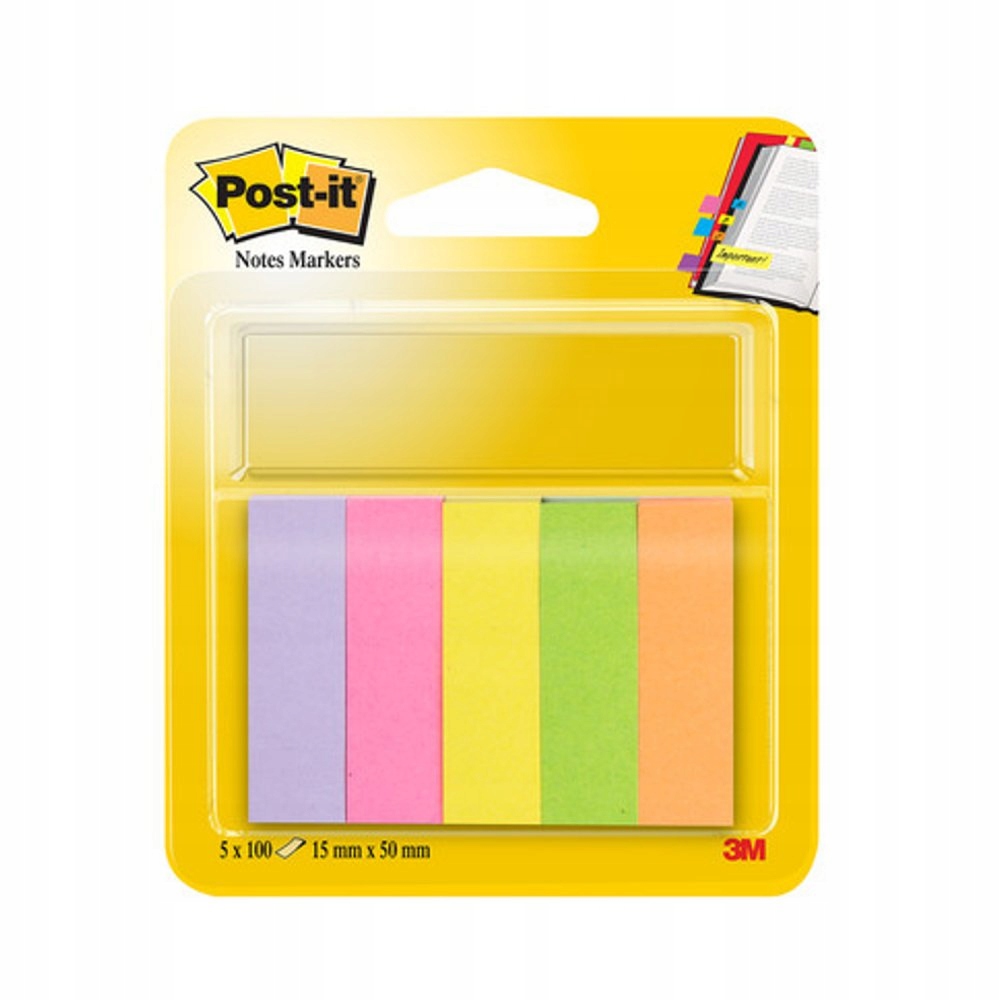 

Zakładki samoprzylepne Post-it 15x50mm 5x100 mix