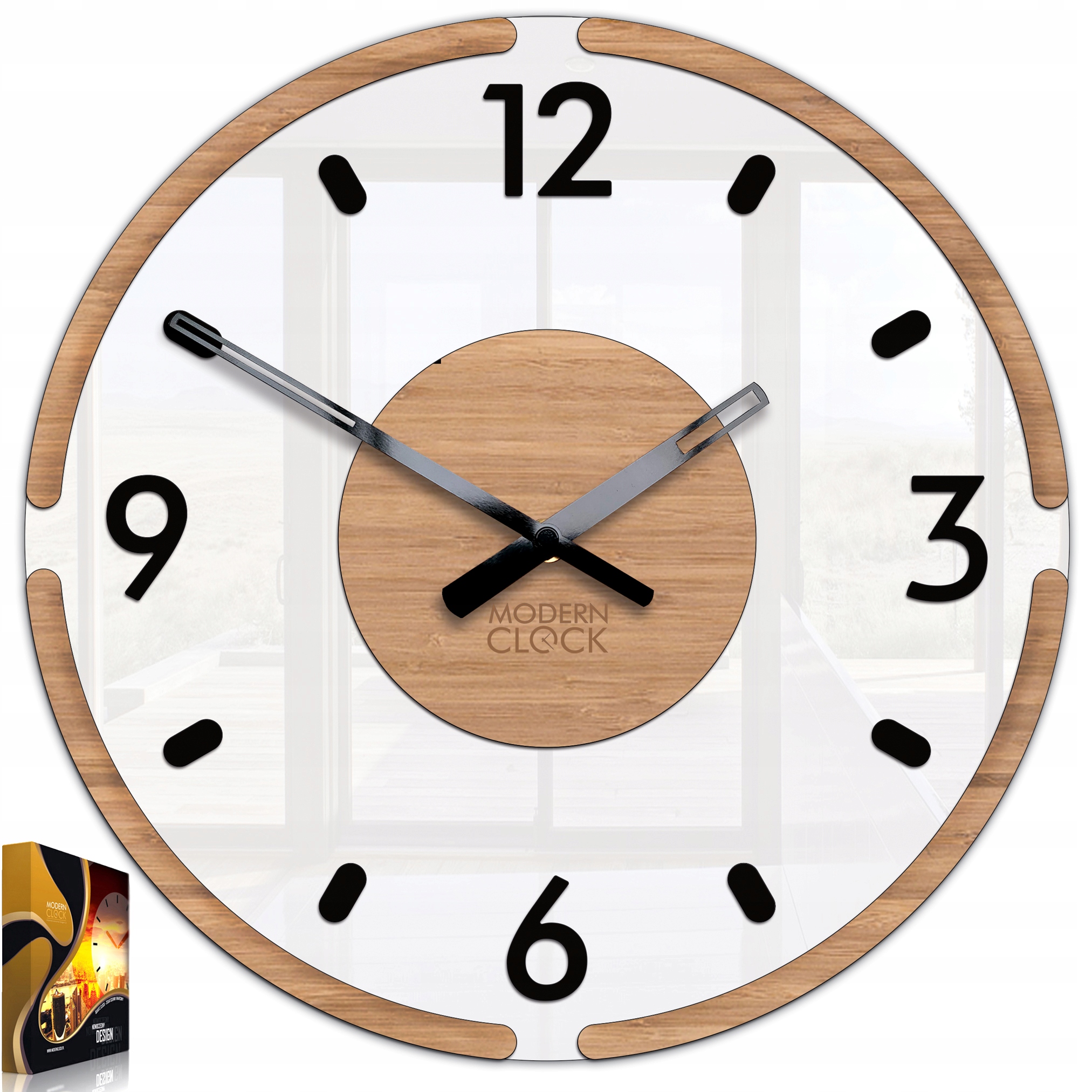 Zegar ścienny DUBAI 30 cm – cichy mechanizm, premium design scandi 3D