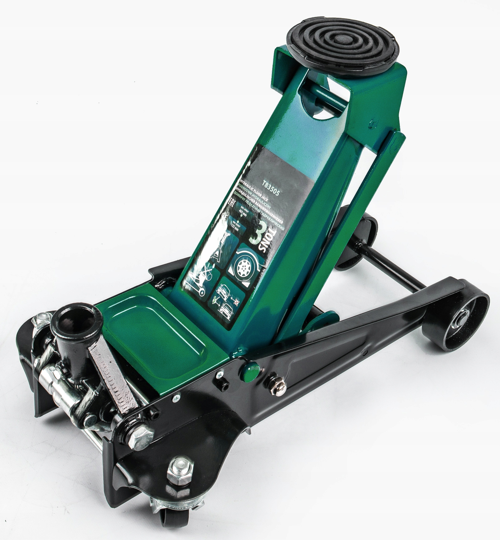 PODNOŚNIK HYDRAULICZNY WARSZTATOWY ŻABA 3T LEWAREK GUMA NISKOPROFILOWY Marka Rockforce