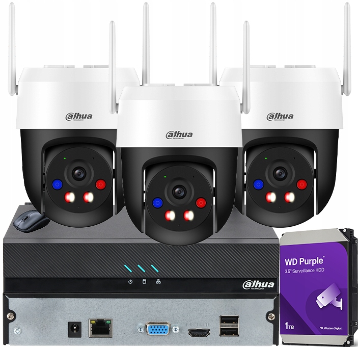 Sada na monitorovanie Wifi 5MPx 3 kamier P5AS-PV WiFi Disk 1TB Alarm Led diódy