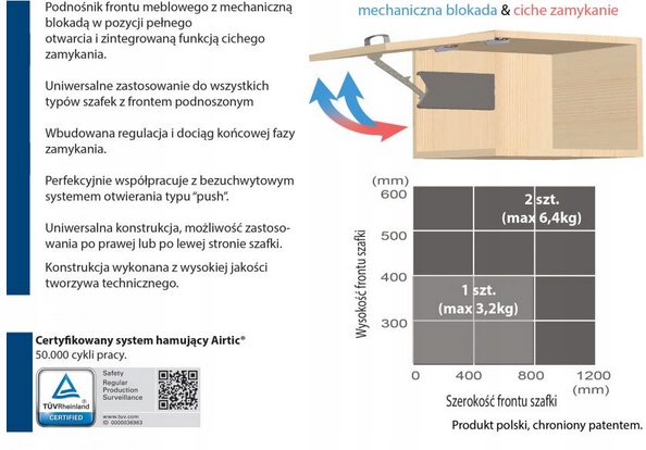 PODNIŚNIK UNIWERSALNY AIRTIC LIFT Długość 22.9 cm