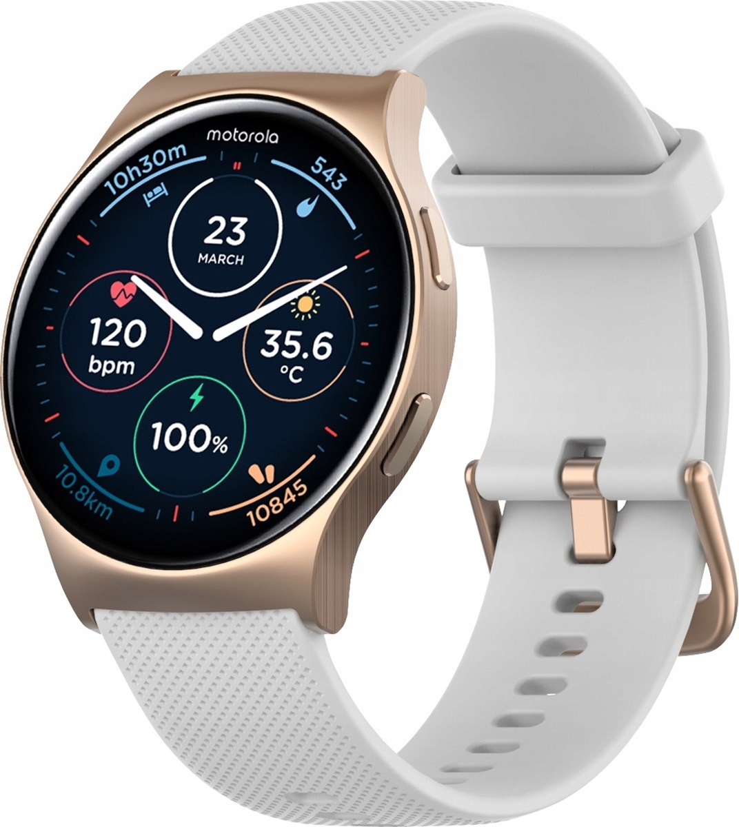 Okosóra Moto Watch 120 Amoled 1.43" Bt Gps 10 Nap Rozé Arany