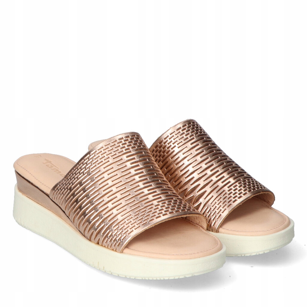 Klapki Tamaris 1-27221-28/907 Różowo/Złote Lico Nosek brak noska