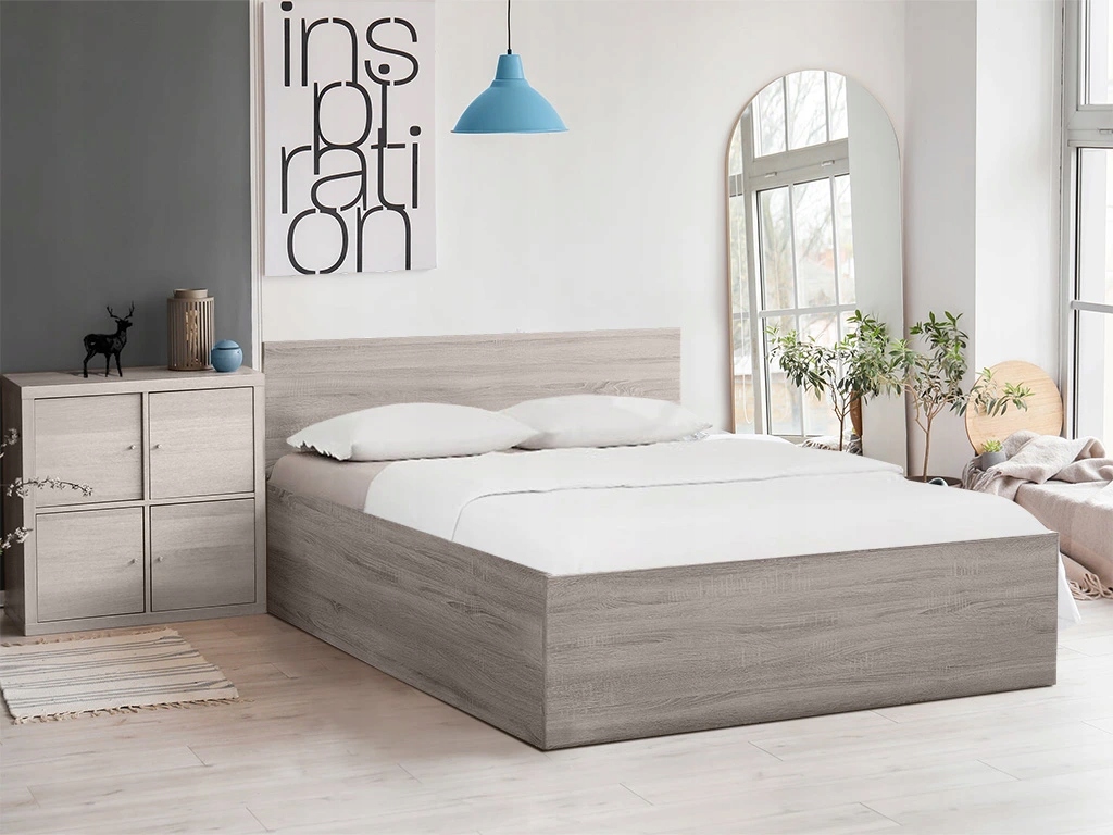 Postel Sofia 140 x 200 cm, dub lanýž Rošt: Bez roštu, Matrace: Bez matrace