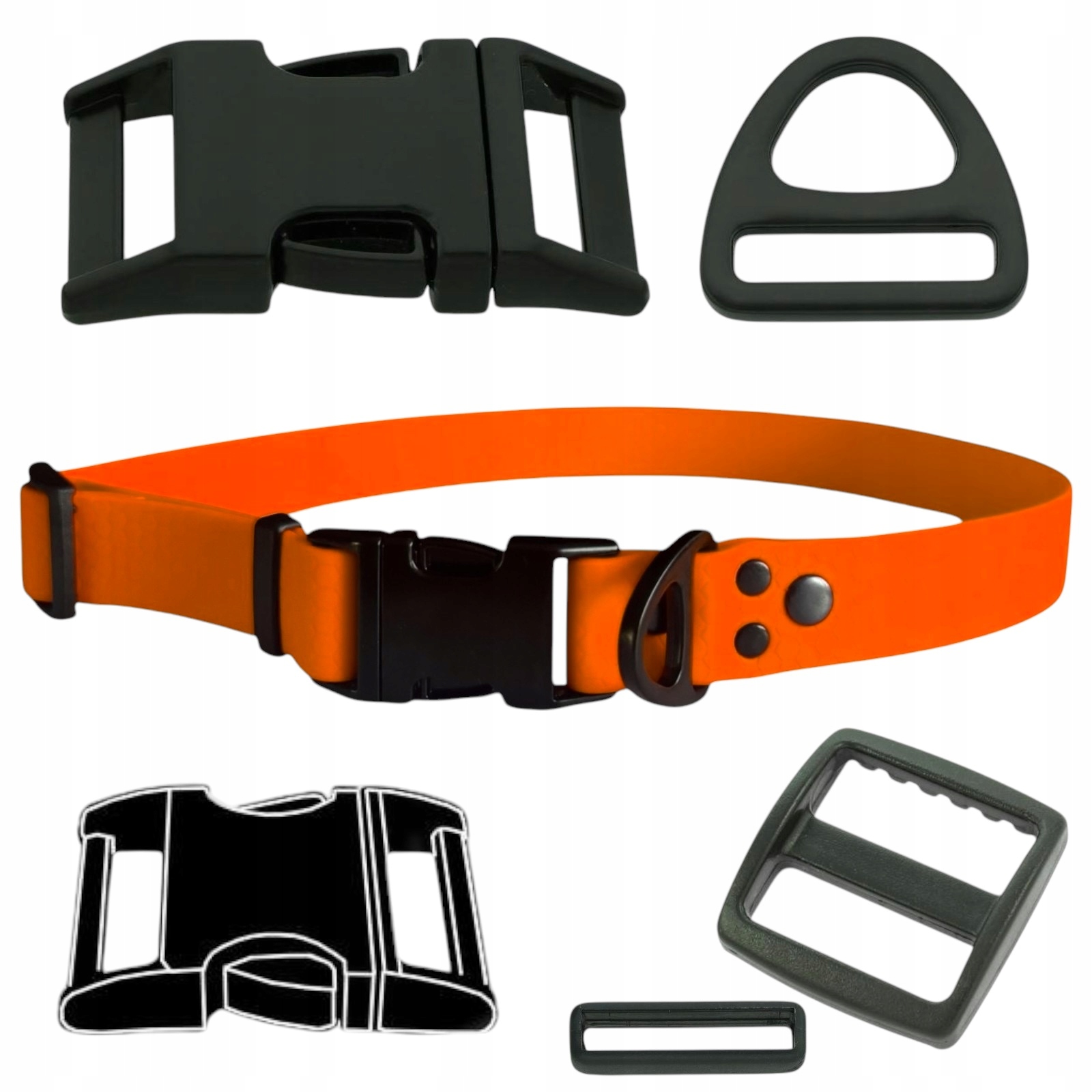 Levně Obojek S Kovovou Zapínací Sponou Pro Psa, Měkký, Voděodolný, Biothane L