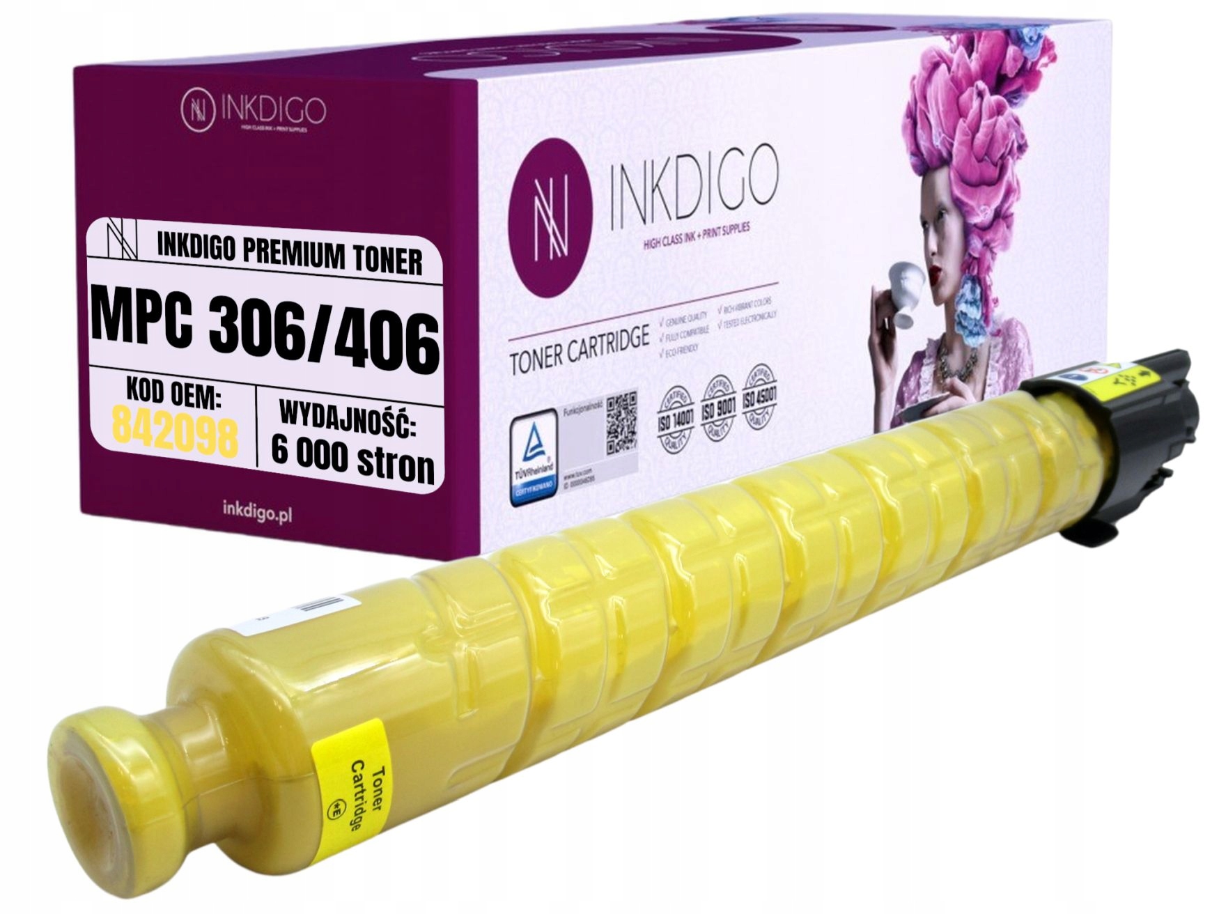 Toner pro tiskárny Ricoh Mp C306 C307 C406, náhrada 842098