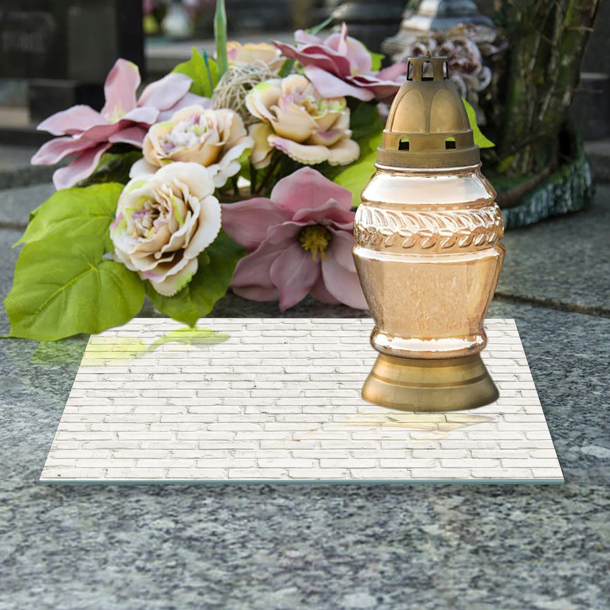 SZKLANA PODSTAWKA POD ZNICZE 30x30cm Cegły 349f Kod producenta deska-szklana-349f