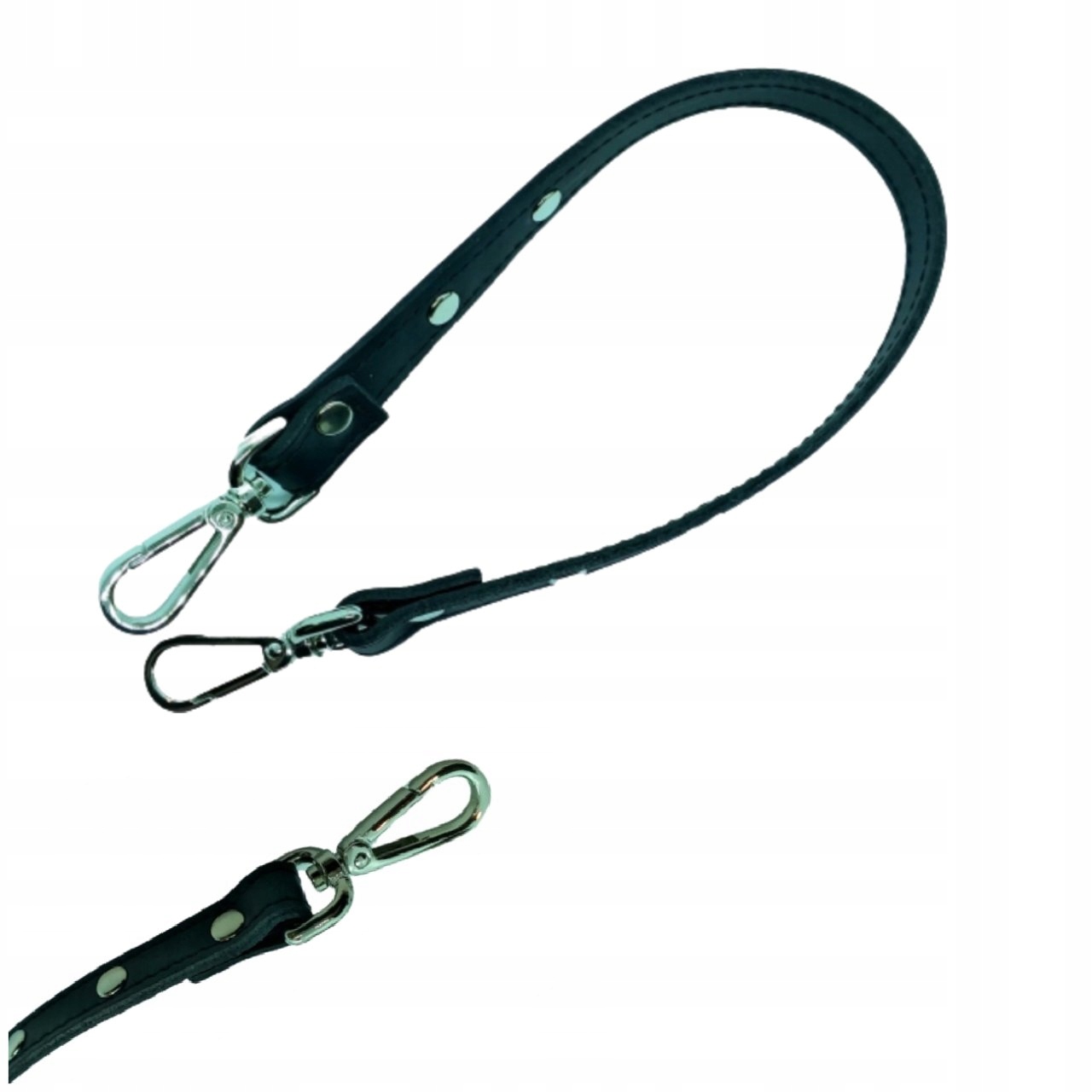 SKÓRZANA RĄCZKA DO TOREBKI CZARNA ZE SKÓRY NATURALNEJ