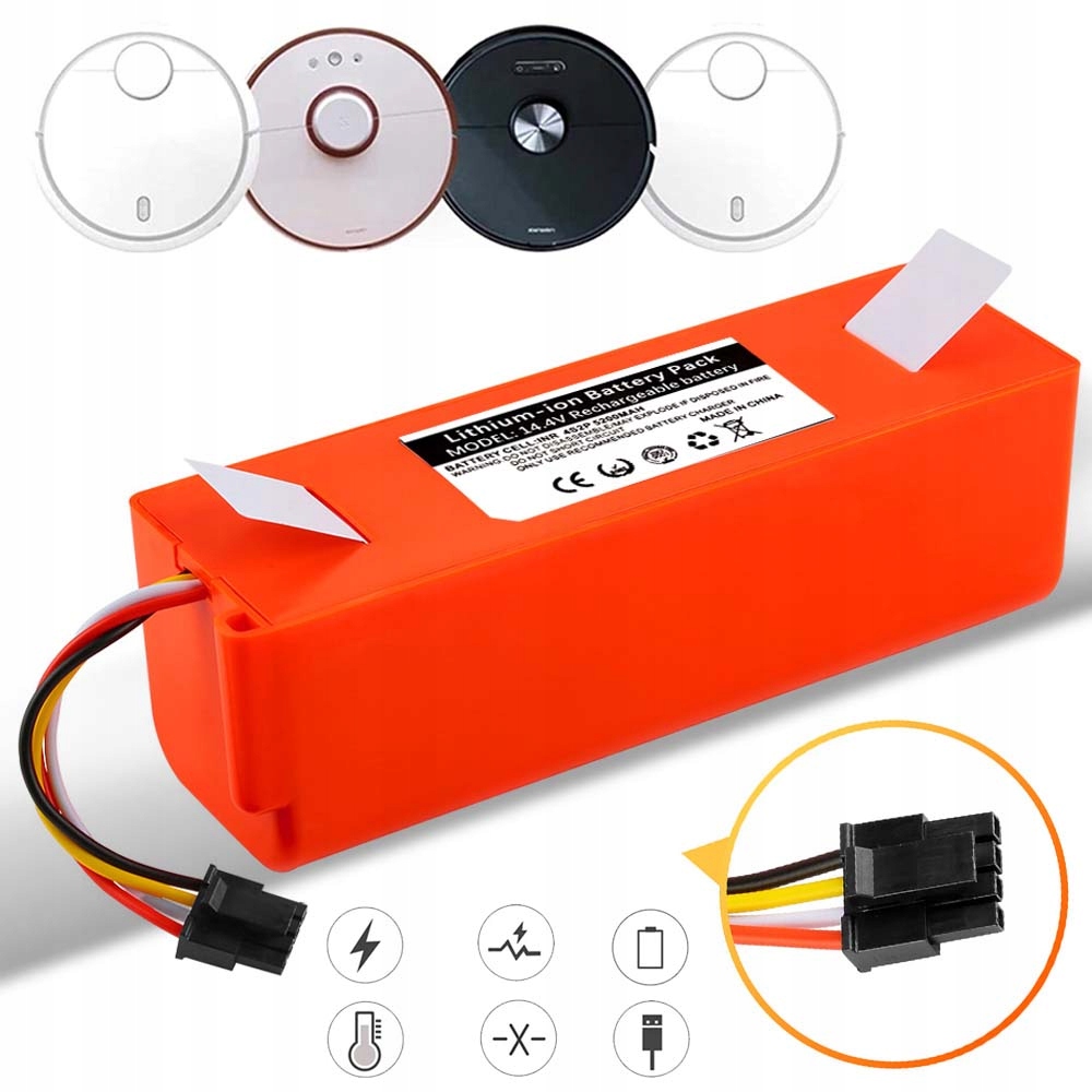 5200 Mah Velkokapacitní Akumulátor Pro Xiaomi Roborock S50 S51 S55 14,4V