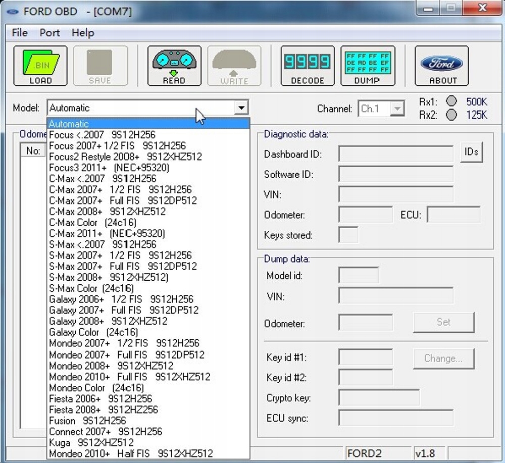 INTERFEJS OBD2 KM TOOL DO FORD LICZNIKI KLUCZE PIN Kod producenta 200072