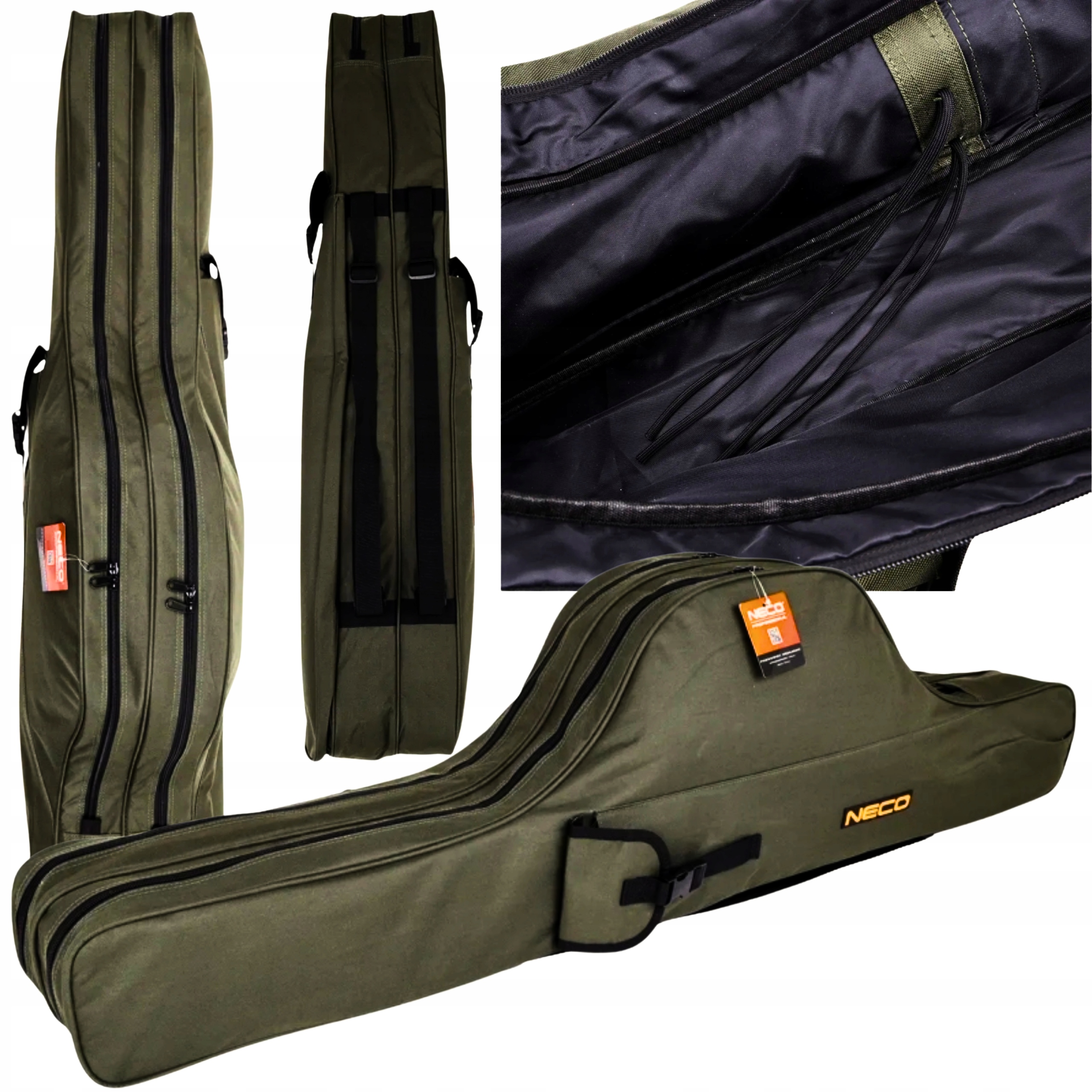 Pokrowiec wędkarski Neco 135cm 2-komorowy sztywny neoprenowy na wędki