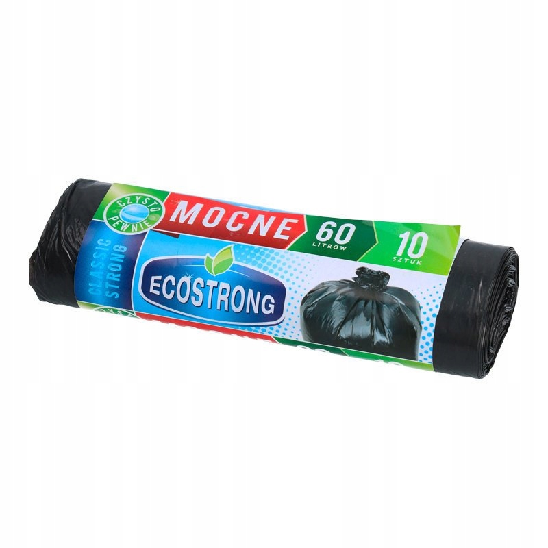 

Worki na śmieci z taśmą czarne 60l-10szt Ecostrong