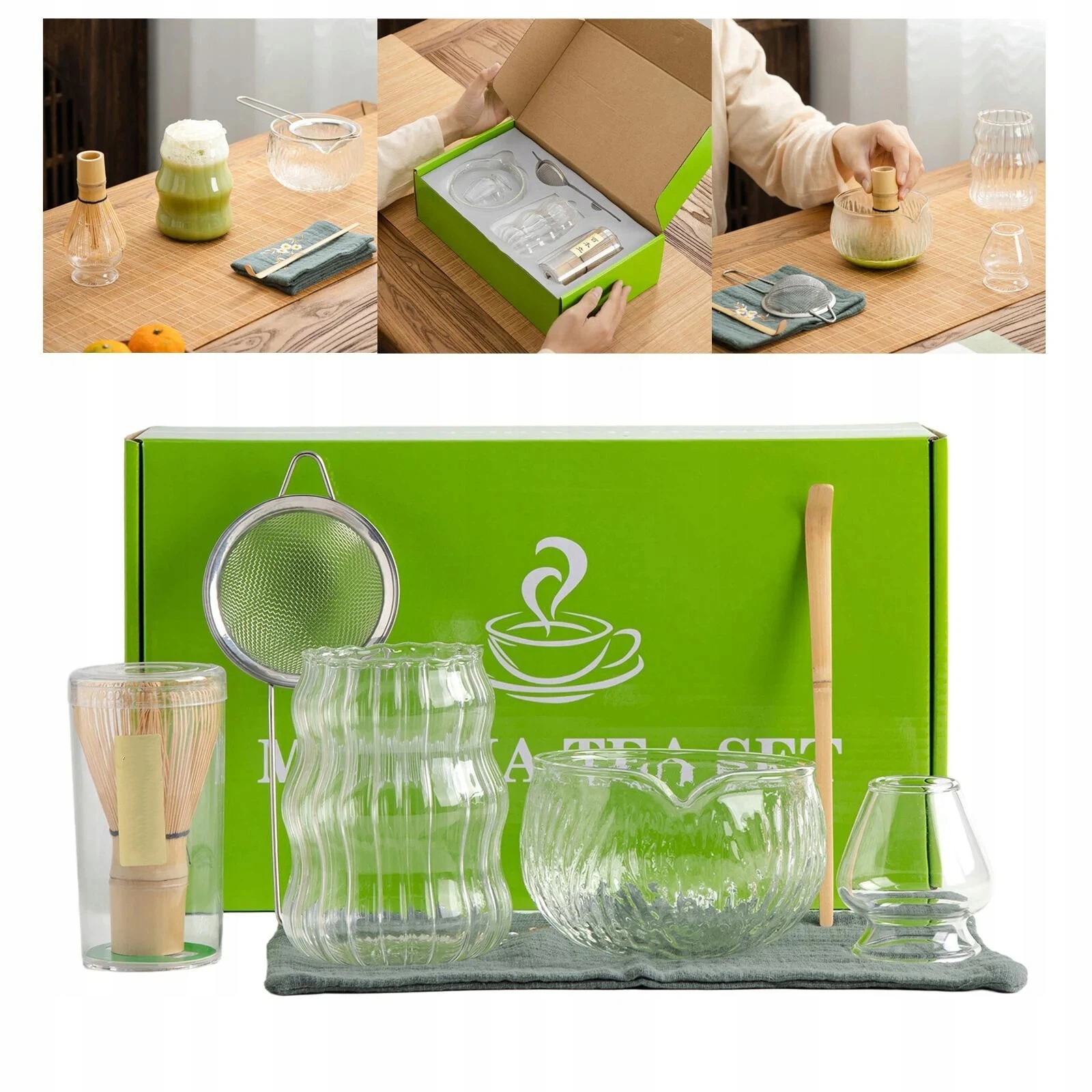 Levně Dárkový Čajový Set Matcha Dárek Pro Milovníky Čaje Matcha 7 Ks