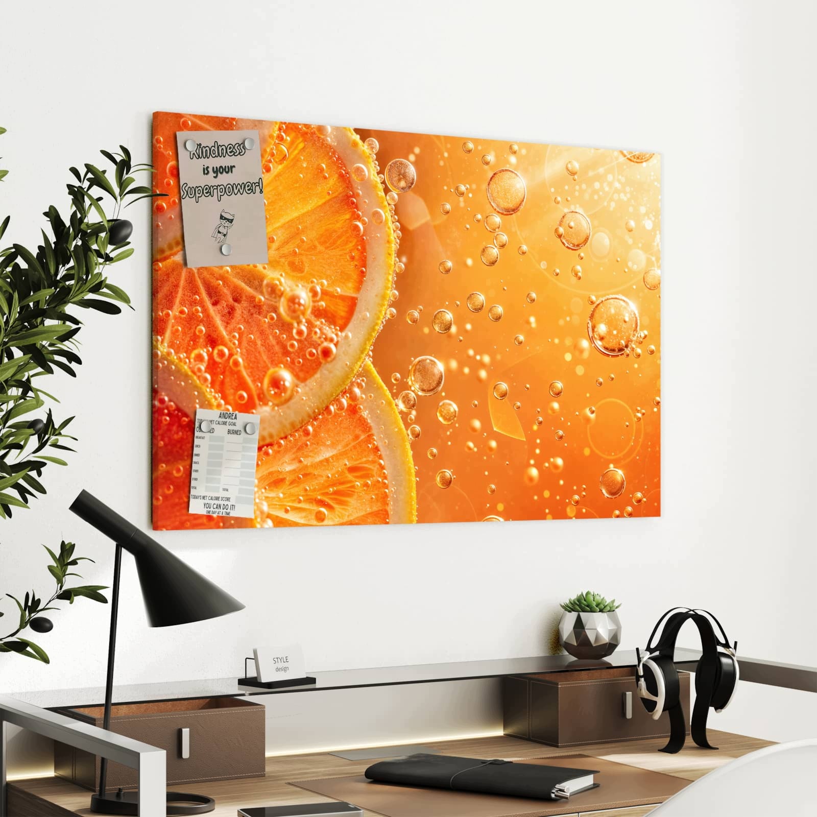 Magnetická tabule Musujouce Oranžový 90 × 60 cm