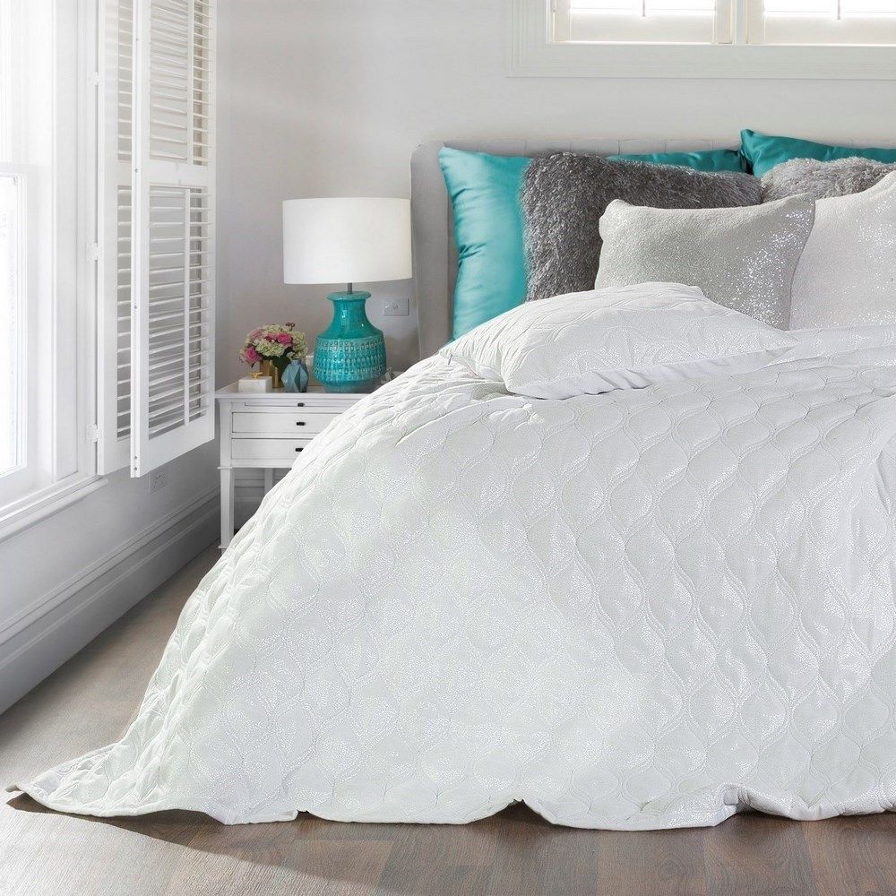 Přehoz na postel 170x210 Bílý prošívaný