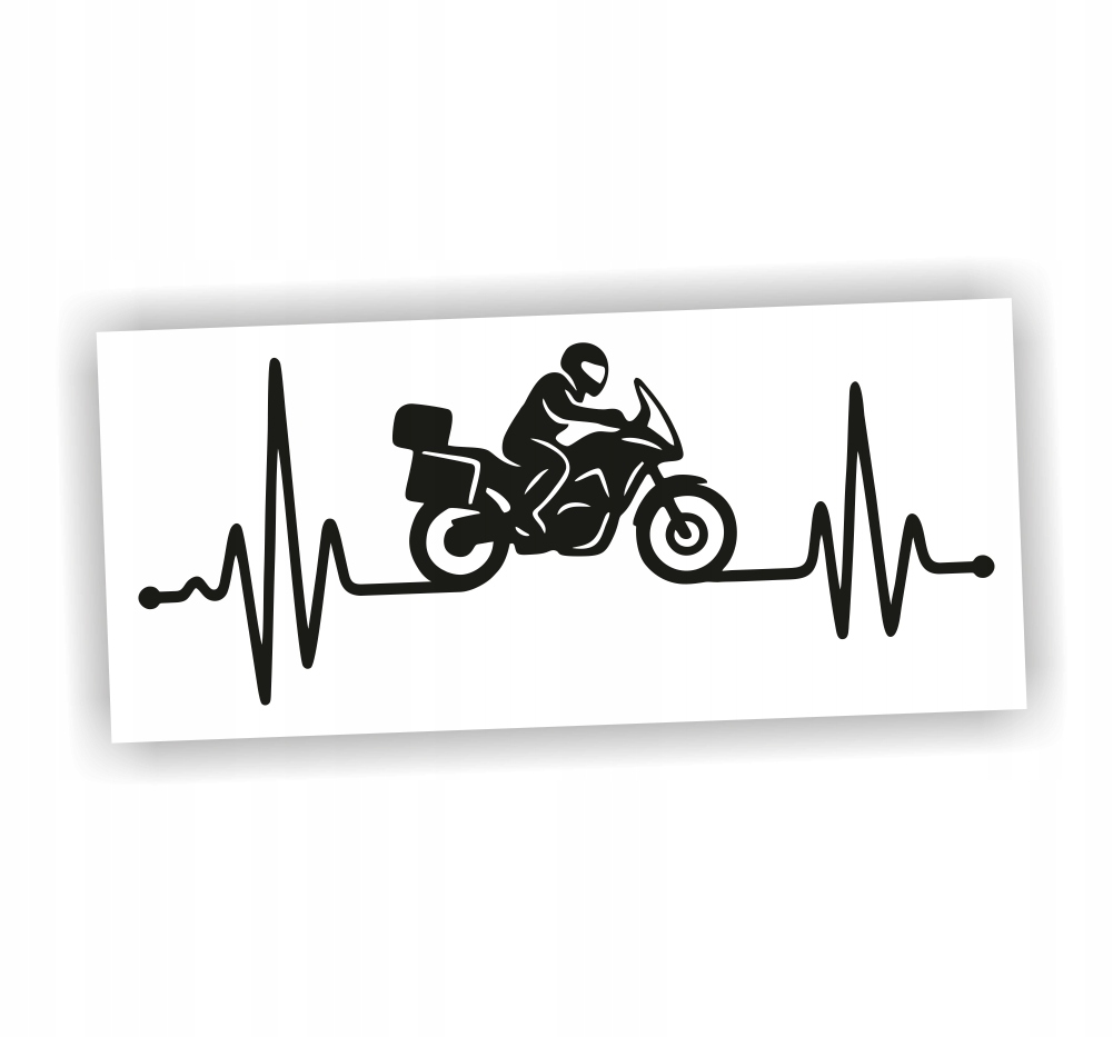 Naklejka Linia Życia Motocykl Turystyczny kolor Czarny kufry motocyklista