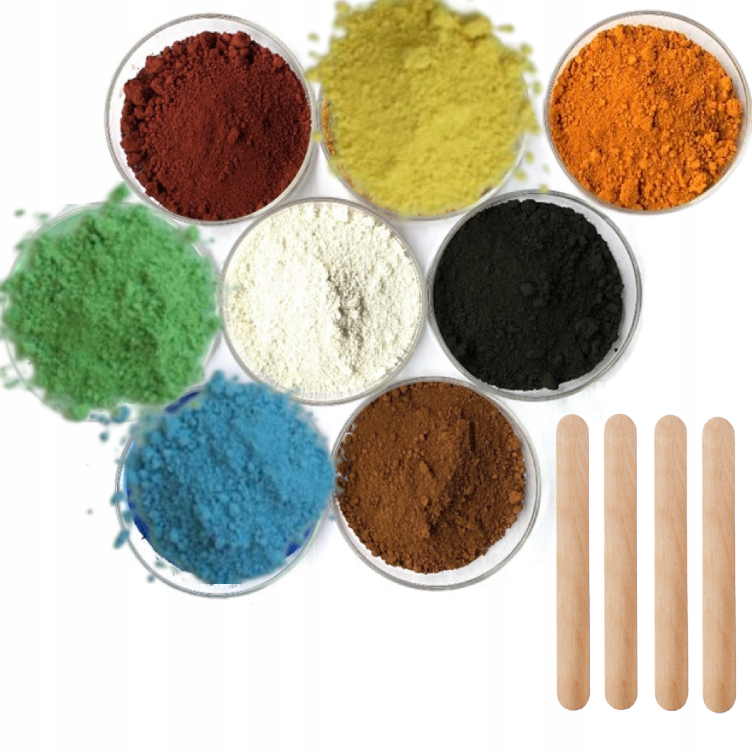 BARWNIKI DO GIPSU POLIMEROWEGO ZESTAW 8szt x 100g