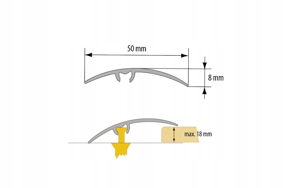 Listwa ochronna AL wcisk L= 0,90m Venge Marka Cezar