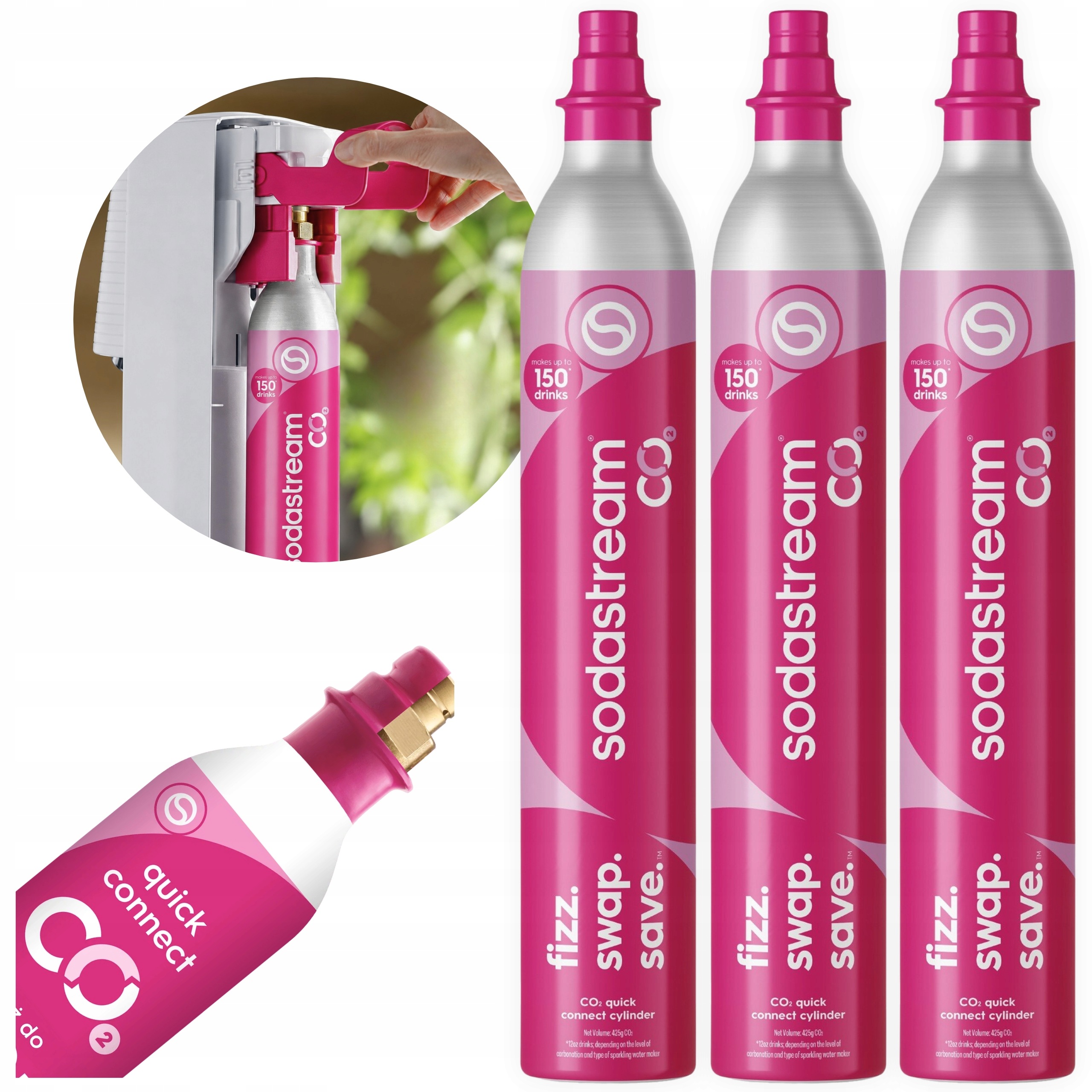 Cylindrová bombička s CO2 plynem SodaStream Quick Connect Qc pro saturátor