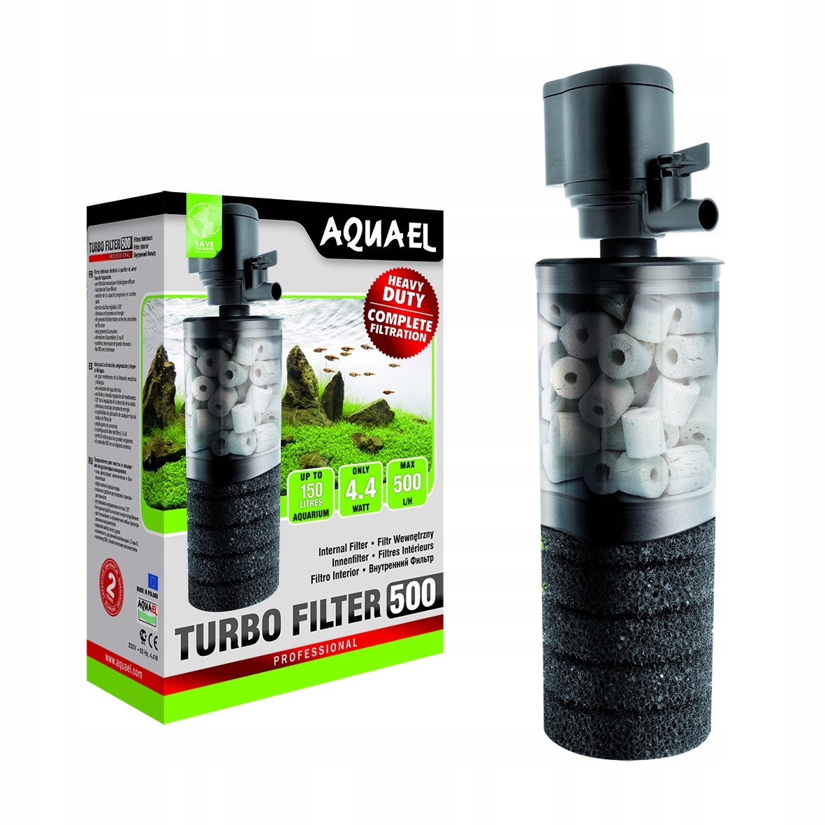 Levně Vnitřní Filtr Aquael Turbo Filtr 500