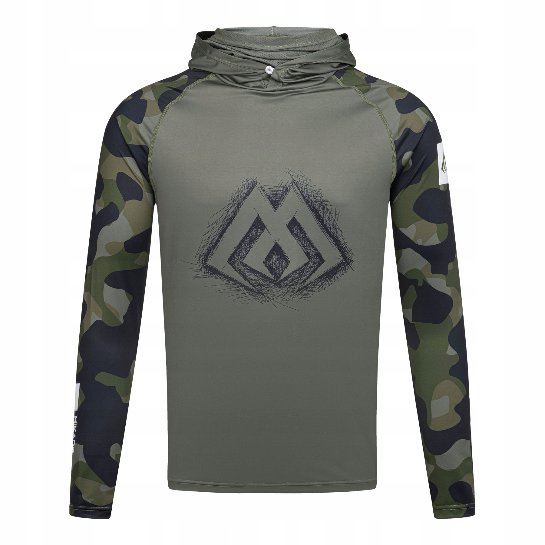 Bluza Mikado z kapturem i kominem z filtrem Upf Green Camo rozm. XXL