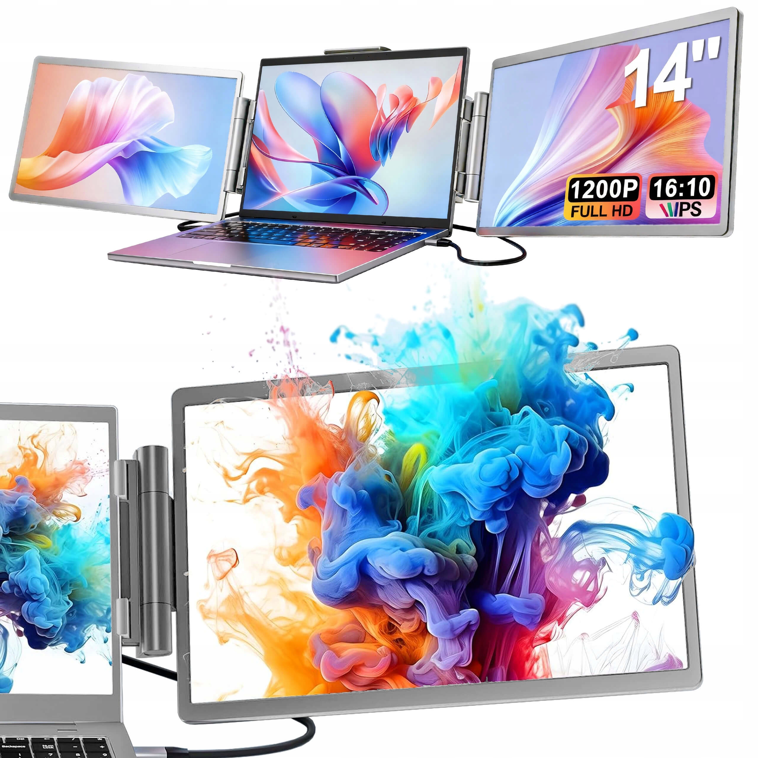 Prenosný monitor pre notebook dvojitý 14-palcový LCD Ips Wuxga 1920x1200 60hz