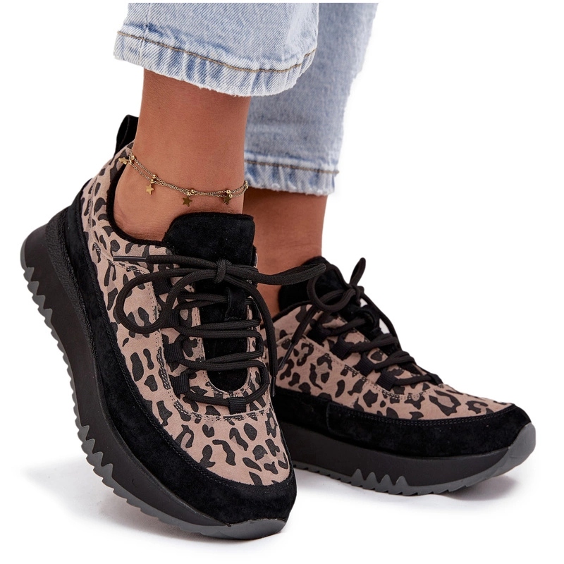 Dámské Tenisky Na Platformě, Semišové, Panetrka Vinceza 66836, Černé, Velikost 38