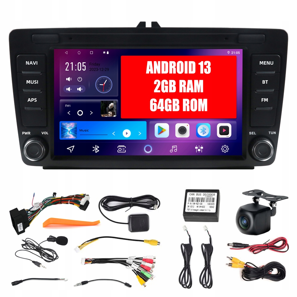 RADIO ANDROID 13 SAMOCHODOWE SKODA OCTAVIA MK2 A5 2004-2014 RAPID YETI 2/64