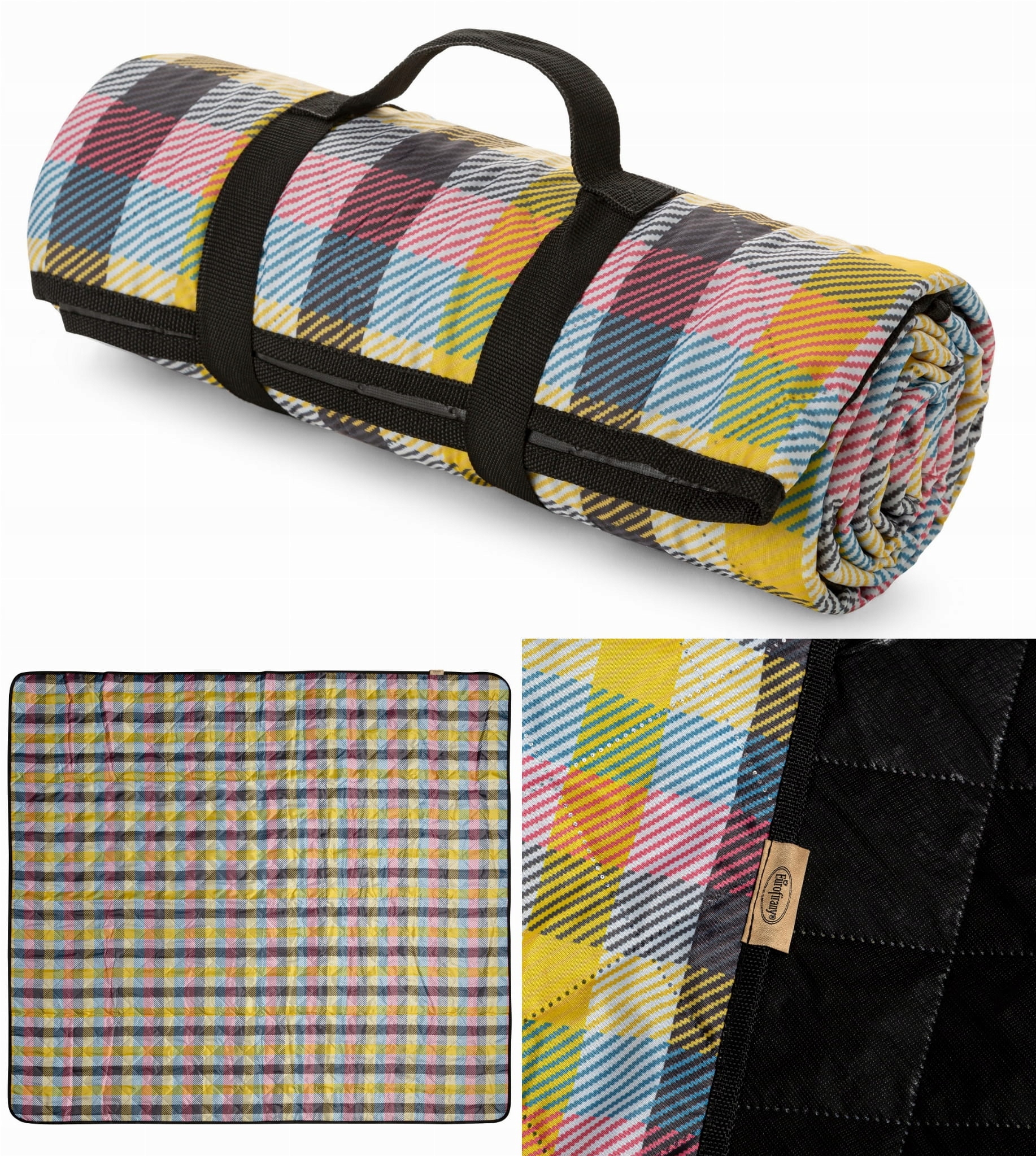 

Koc Piknikowy Mata 130x145 Harmony żółty+róż