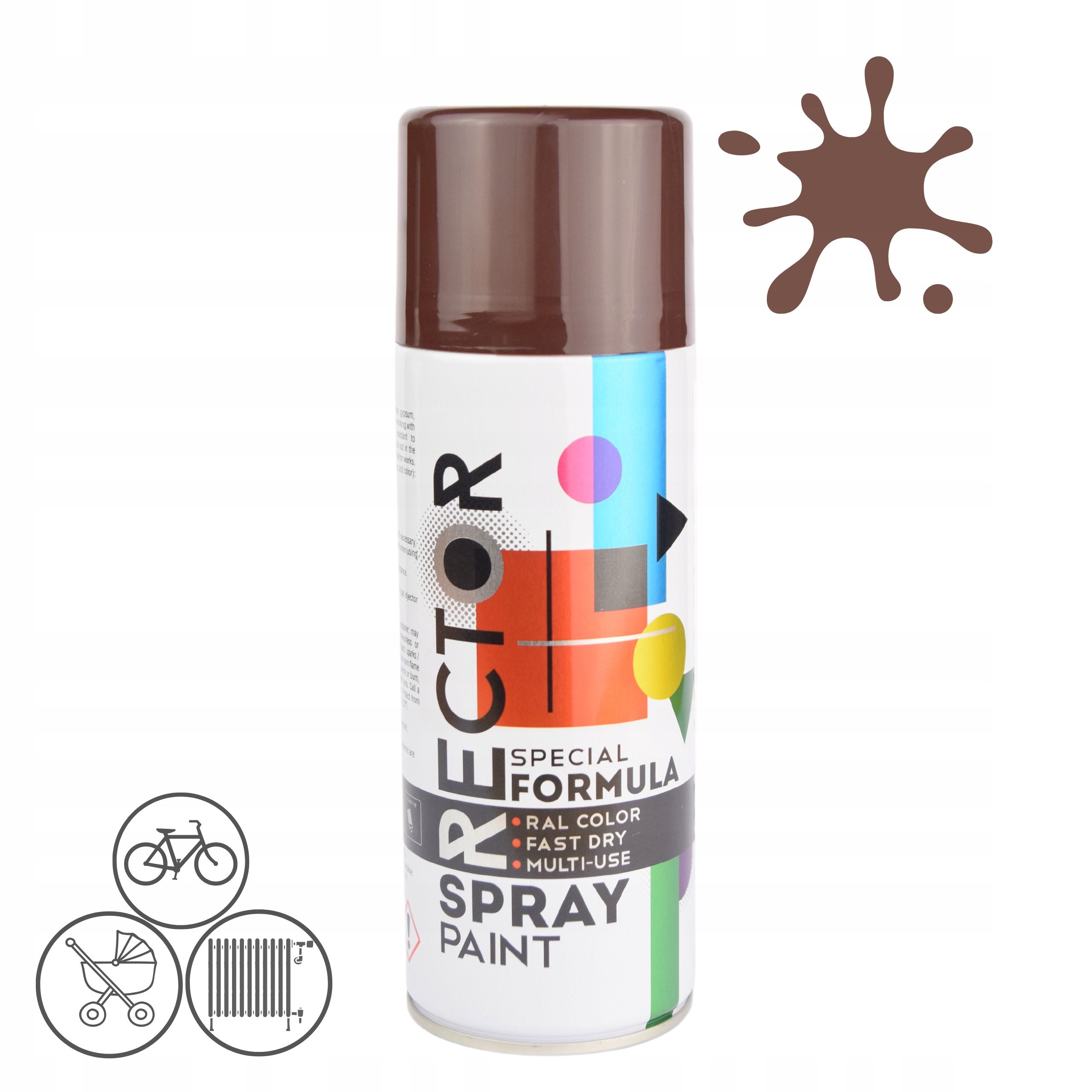 

Lakier farba emalia uniwersalna spray brąz 400ml