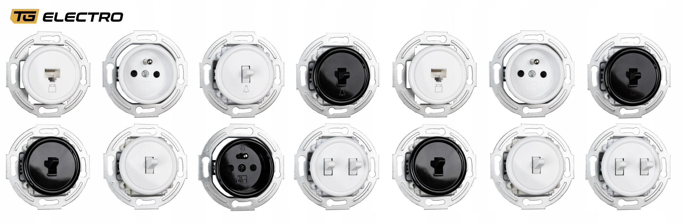 Wyłącznik Łącznik dzwonkowy RETRO LOFT BOHO VINTAGE biały Rodzaj wyłącznik