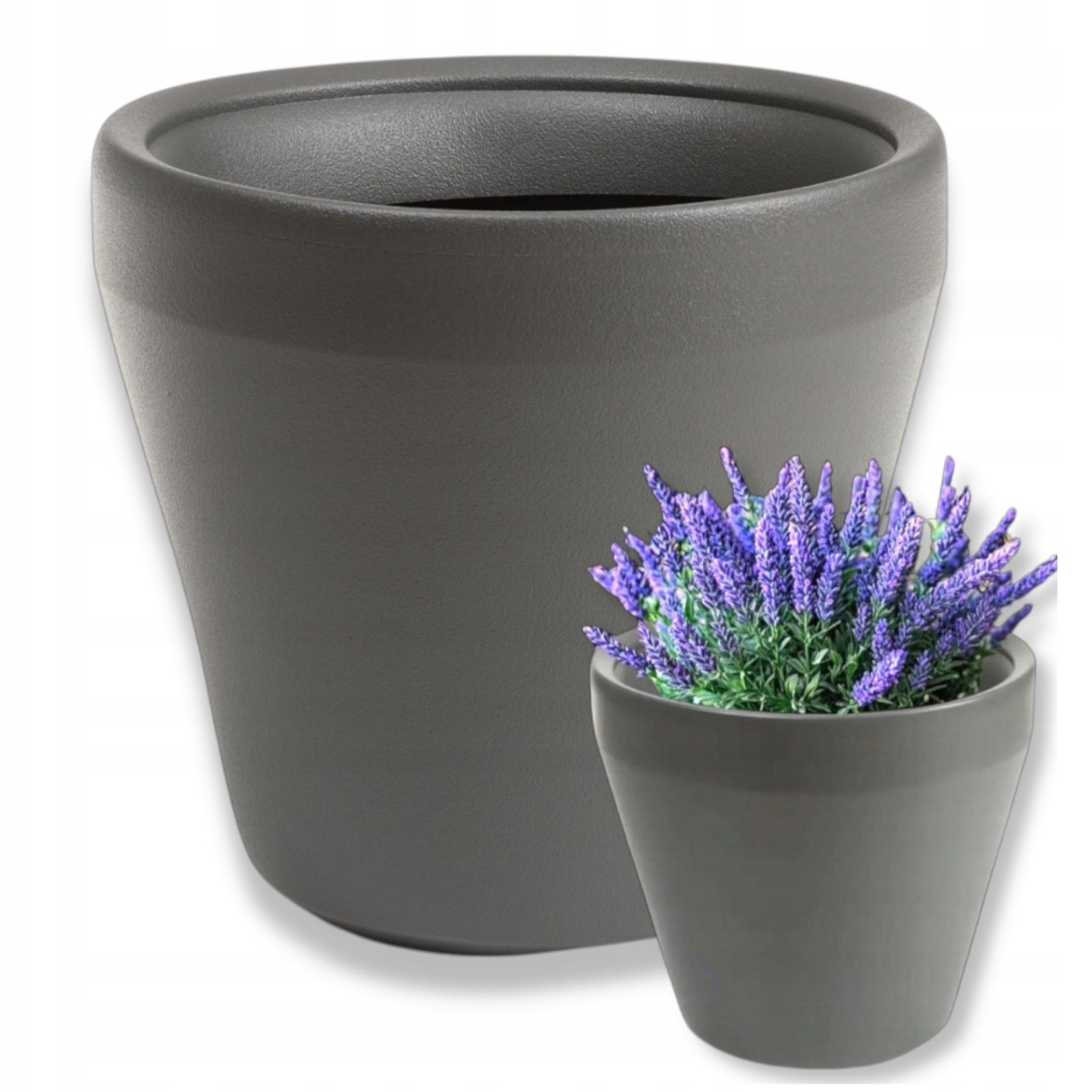 Donica Doniczka Duża Ogrodowa Osłonka Na Kwiaty 54 CM Plastikowa Okrągła