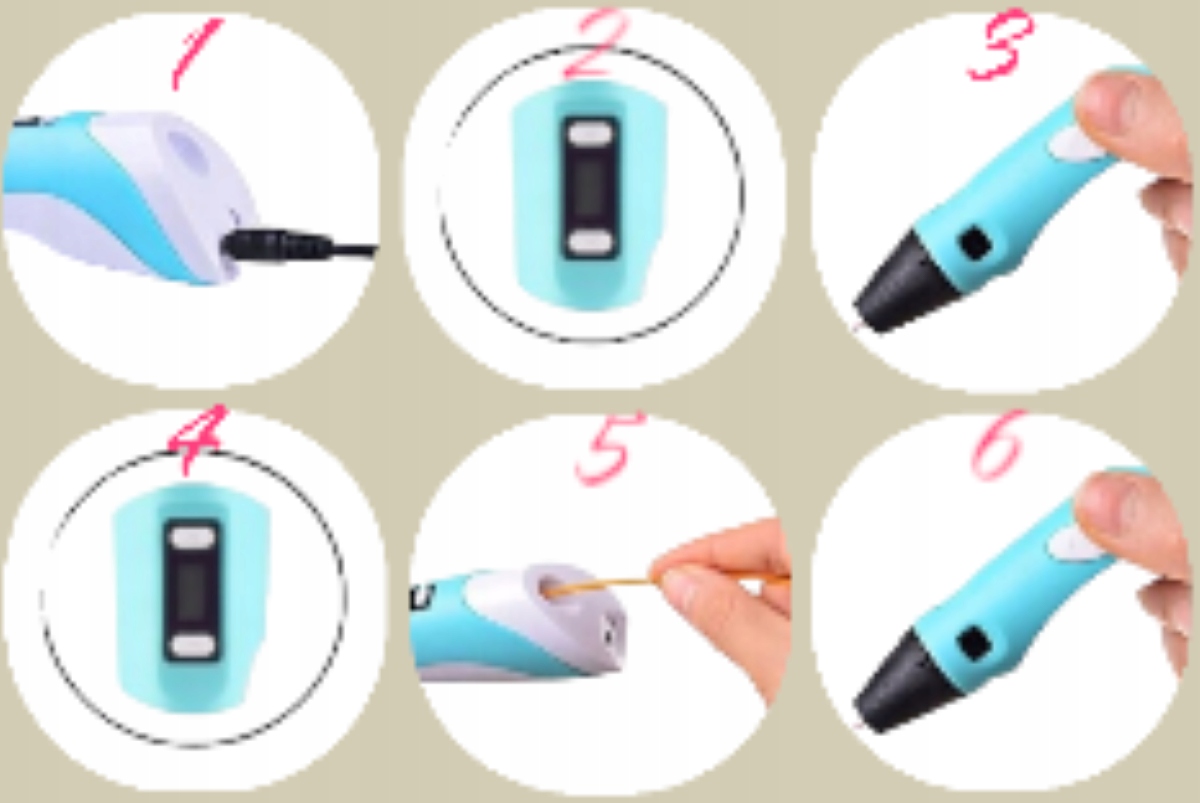 DŁUGOPIS 3D NIEBIESKI DRUKARKA 3D PEN DZIECI + WKŁAD 210m + MATA + SZABLONY Kolor dominujący odcienie niebieskiego