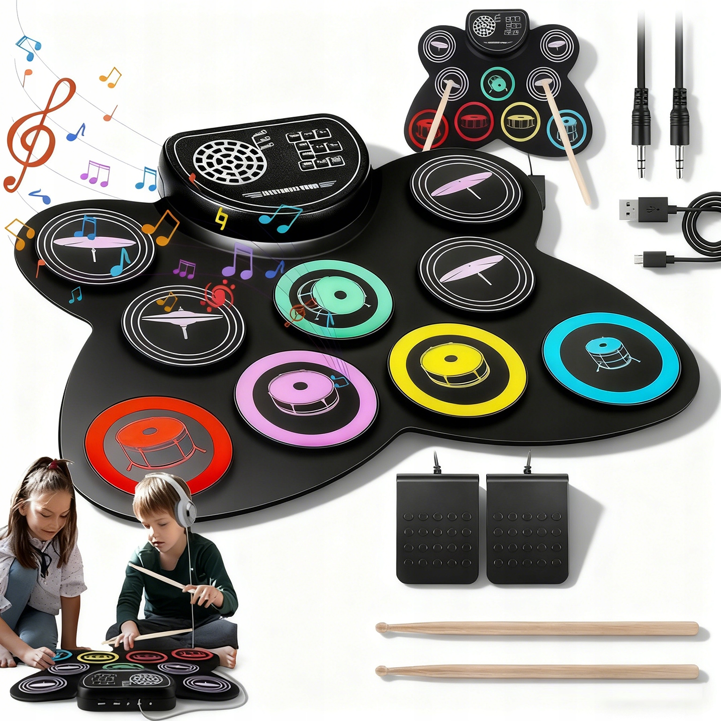 Rolovací Přenosné Elektronické Bicí Simulované Klepání Pro Děti