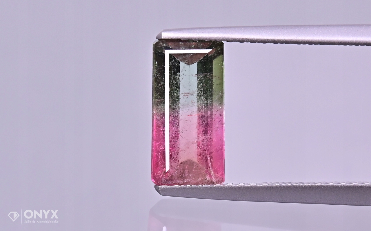 Turmalín Melounový fazetovaný oktagon 10,5x5,5 mm