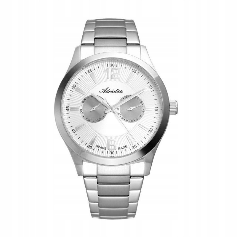 Stříbrné pánské hodinky Adriatica s multifunkcí A8257.5153QF