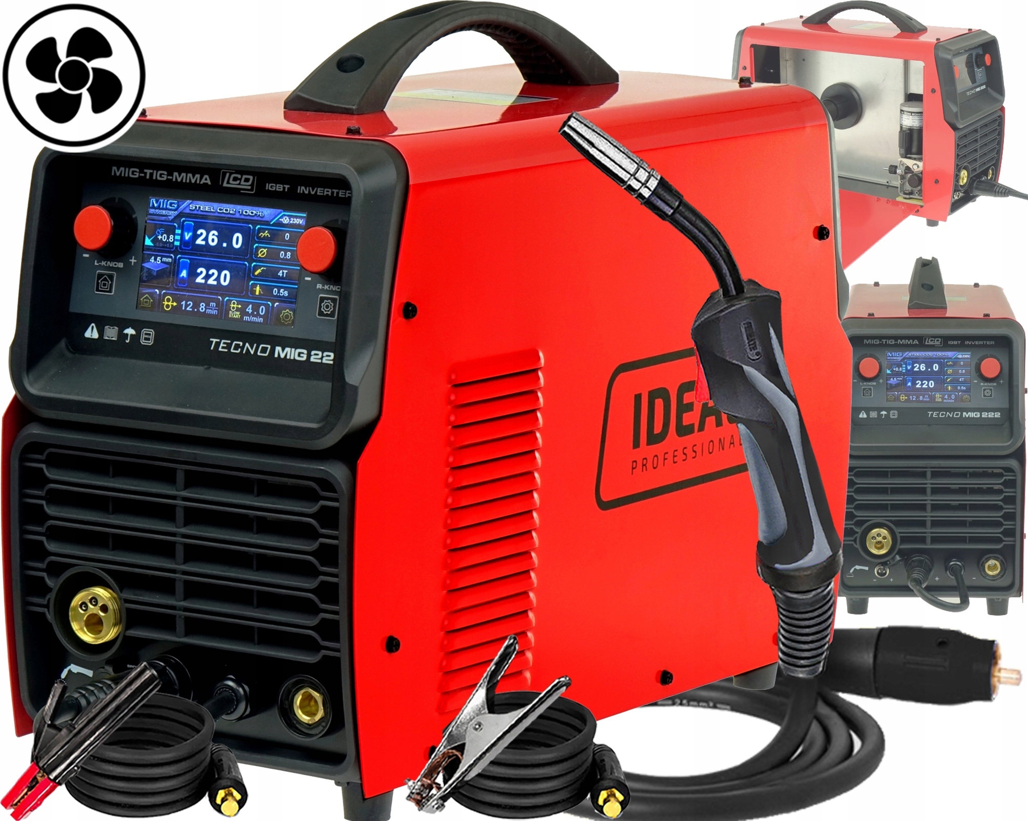 Invertorová Svářečka Migomat Poloautomatická Ideal Tecnomig 222 LCD Synergic