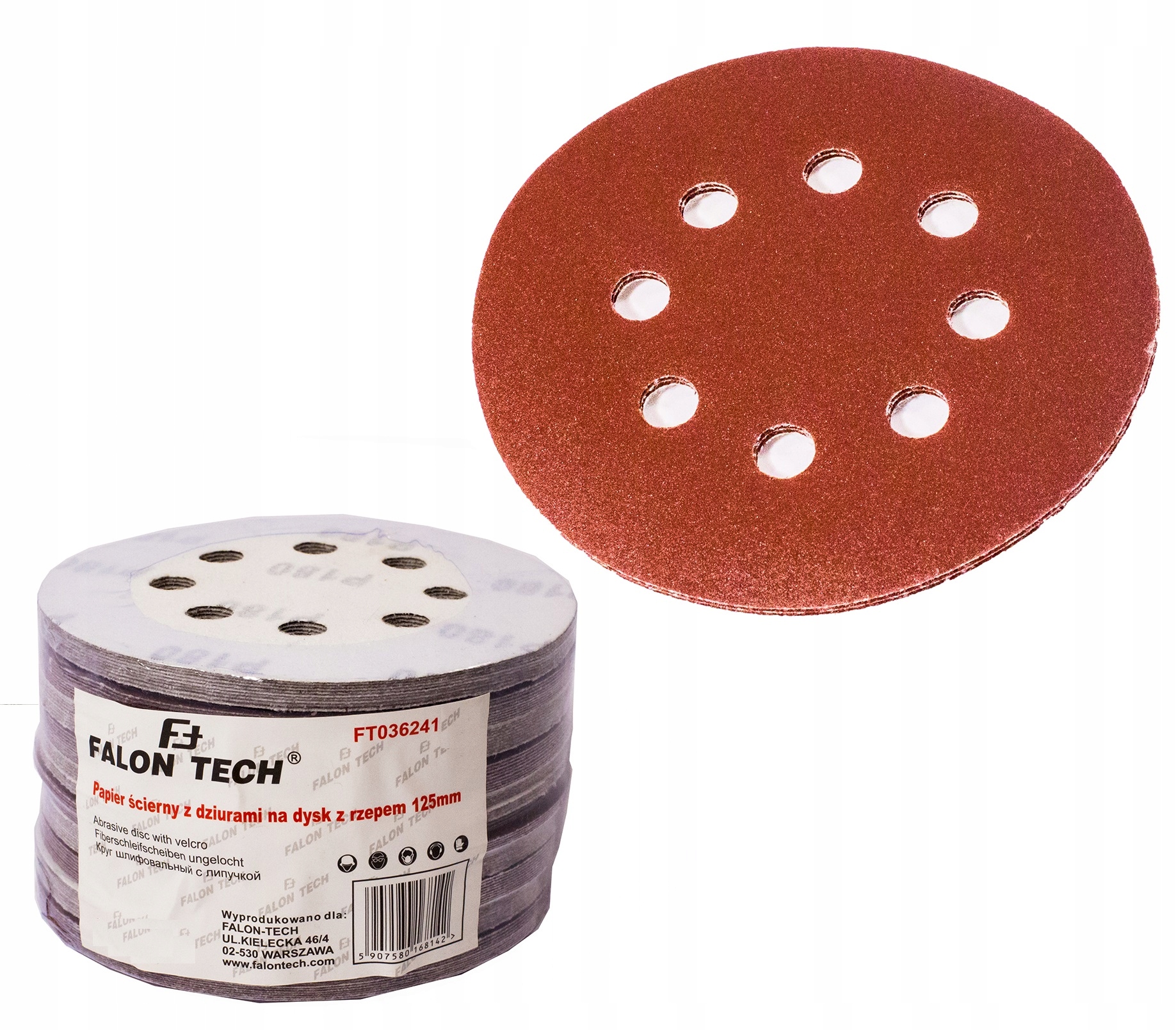 НАЖДАЧНАЯ БУМАГА 125 ММ ВЕЛКРО ДИСК 10ШТ GR.220