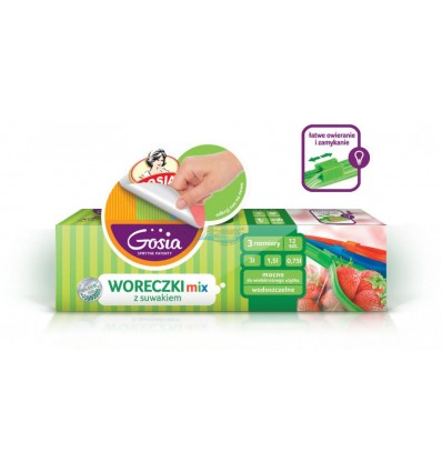 

Gosia Woreczki Mix z Suwakiem 3 Rozmiary 12szt