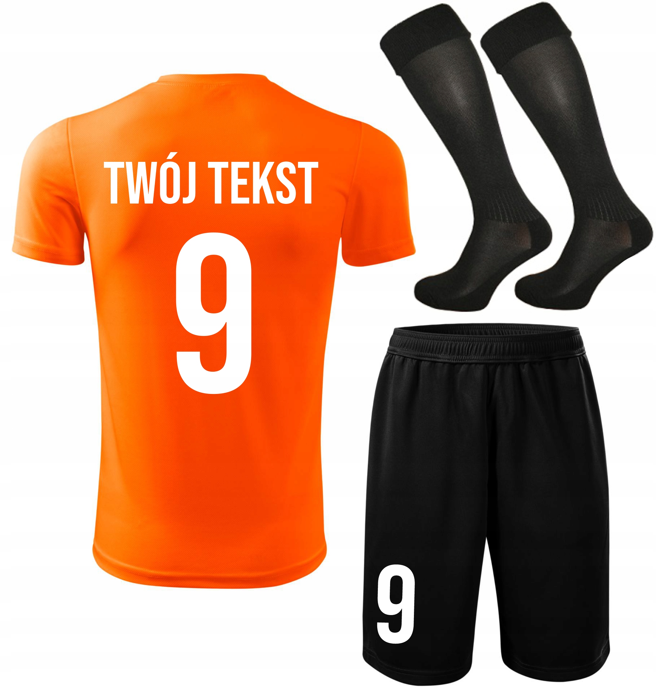 Strój piłkarski Z Własnym Napisem i Numerem komplet sportowy Z Nadrukiem M