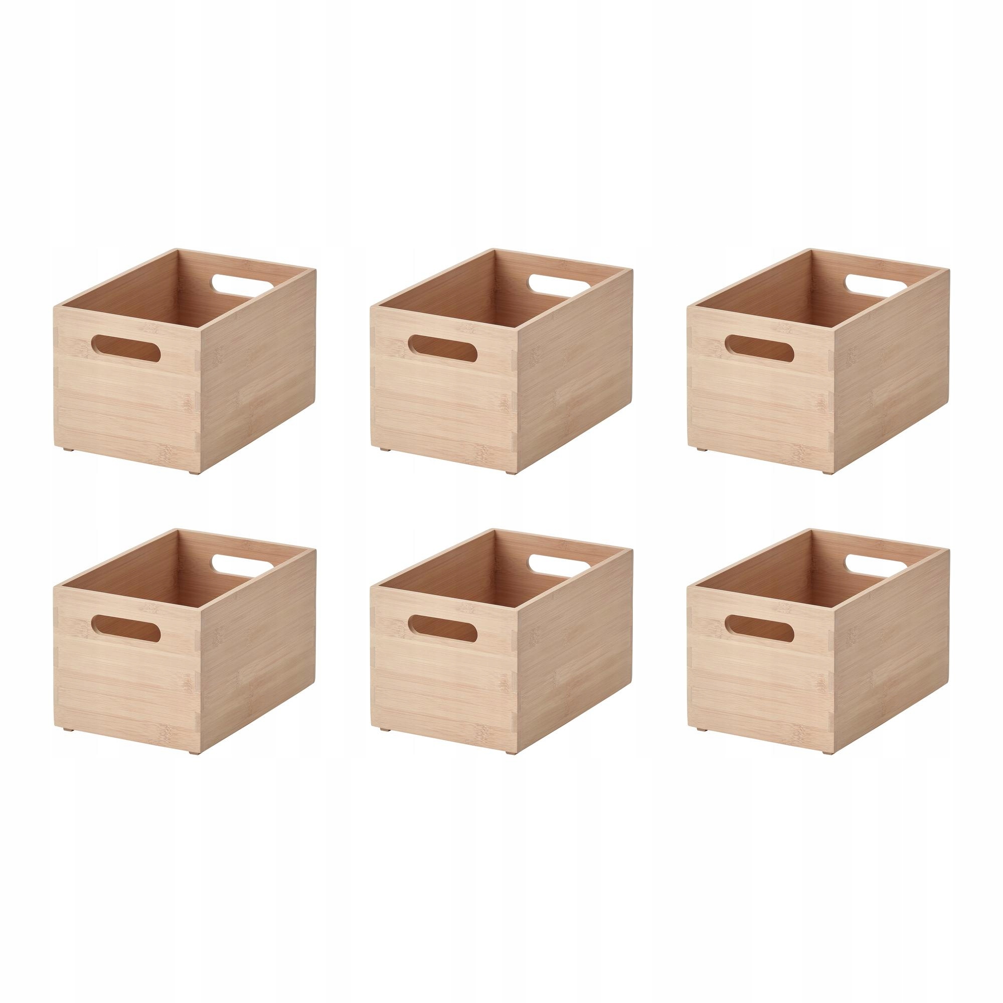 6 ks Nádoba Uppdatera světlý bambus 16x24x15 cm, organizér