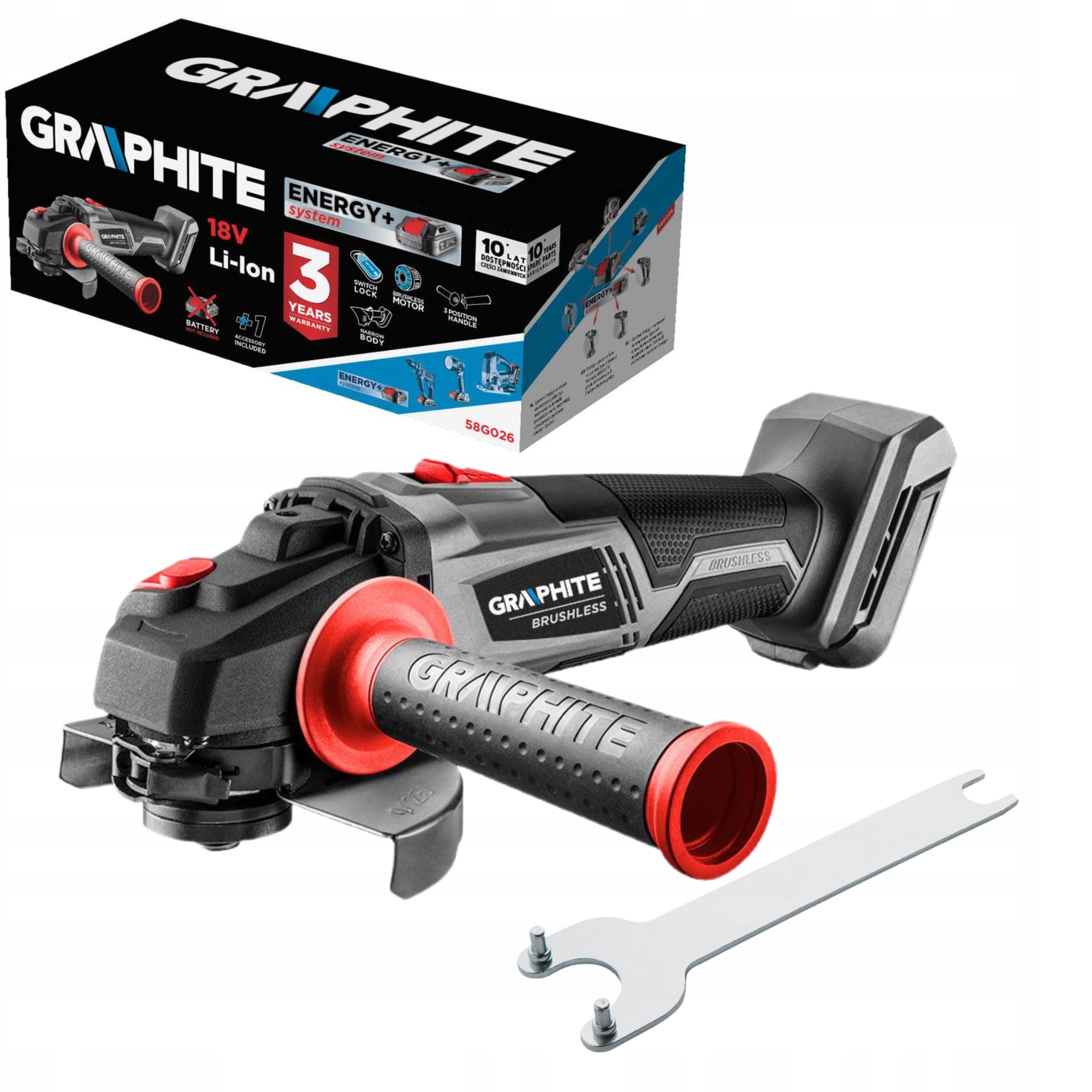 Graphite Úhlová Bruska Bruska 125 mm 18V Bezuhlíková 58G026