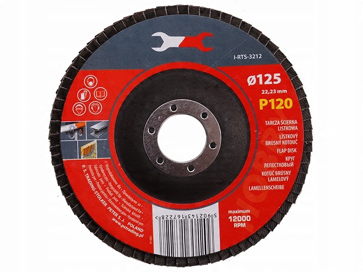 

Tarcza Ścierna Ściernica Listkowa 125x22,2mm P120