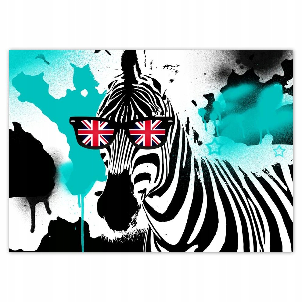 

Plakaty 70x50 Zebra Punk Star Turkus