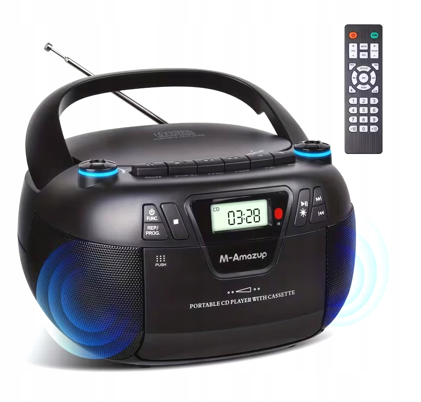 M-Amazup Bombox rádio CD/MP3 magnetofón diaľkový ovládač Usb výstup Audio