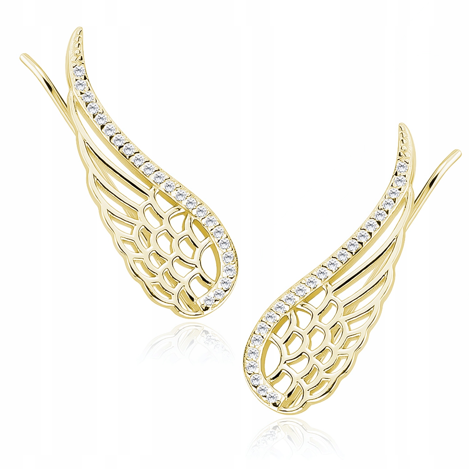 Srebrne Kolczyki Nausznice Skrzydła Anioła Cyrkoni