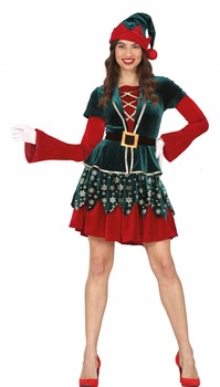 Vánoční šaty paní Elfky Santova pomocnice Kostým L