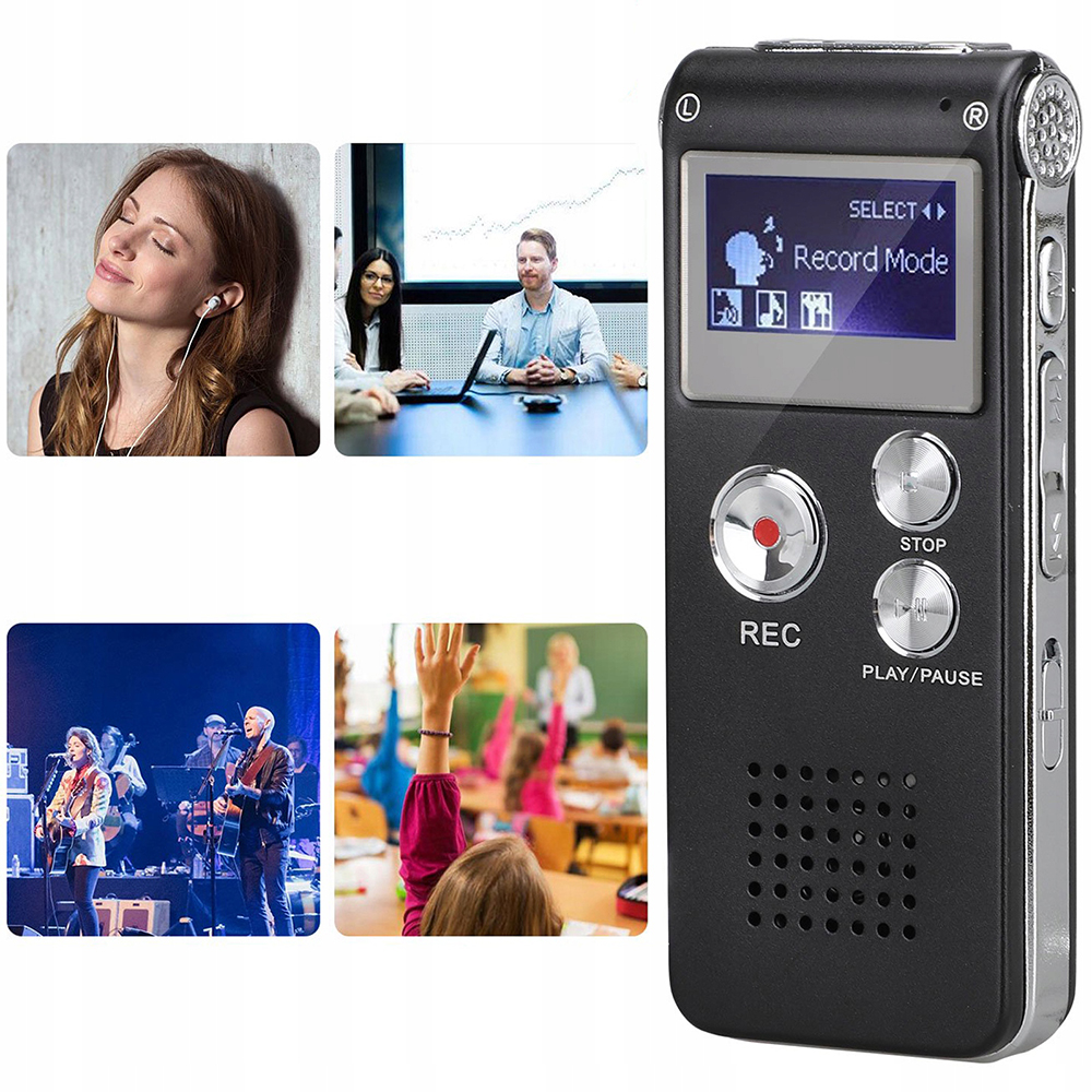 SZPIEGOWSKI DYKTAFON MP3 AUDIO 8GB DETEKCJA +SŁUCHAWKI Złącza wyjście słuchawkowe wejście mikrofonowe USB