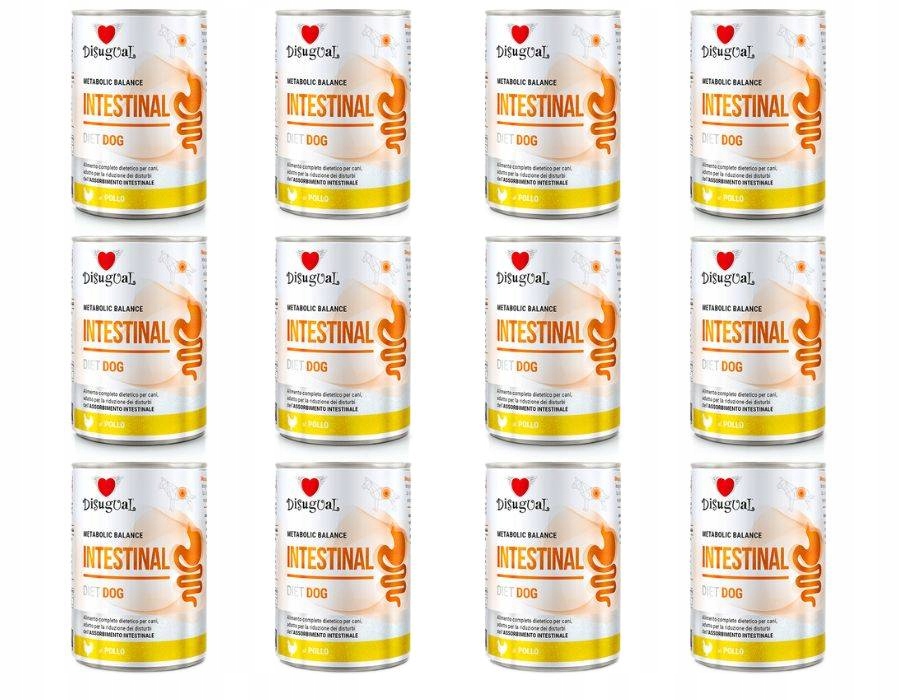 Levně Disugual Psi Krmivo Vlhké Veterinární Intestinal Střeva Kuře 12 x 400 g